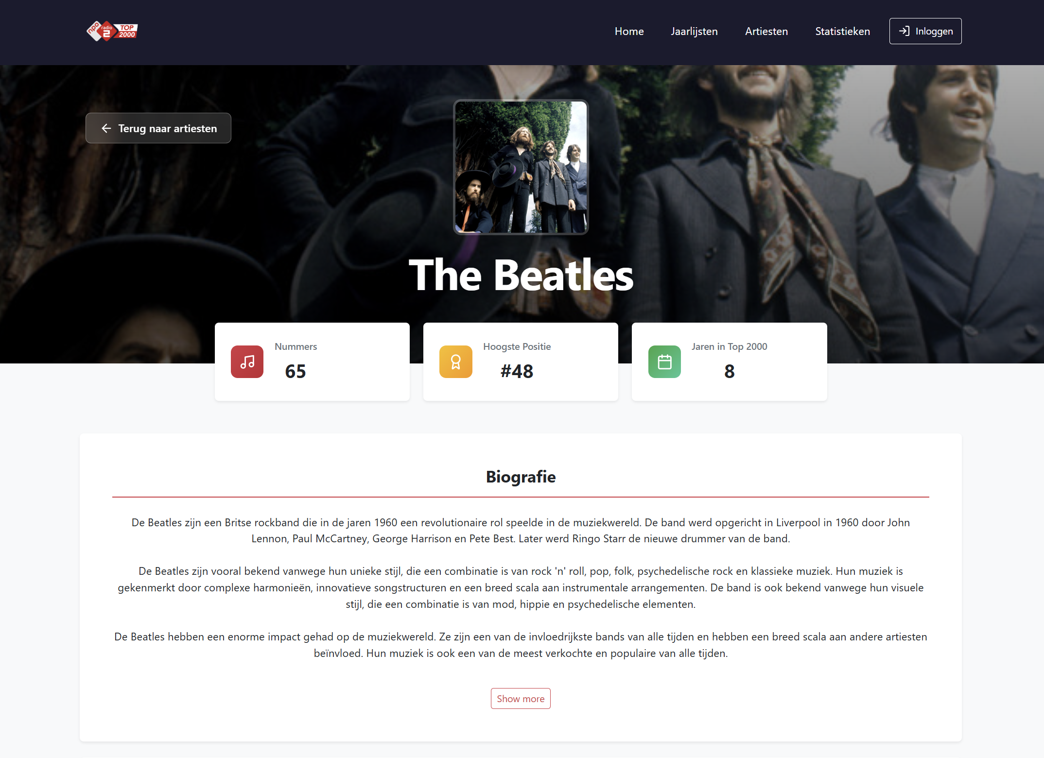 Top2000 statistics overview